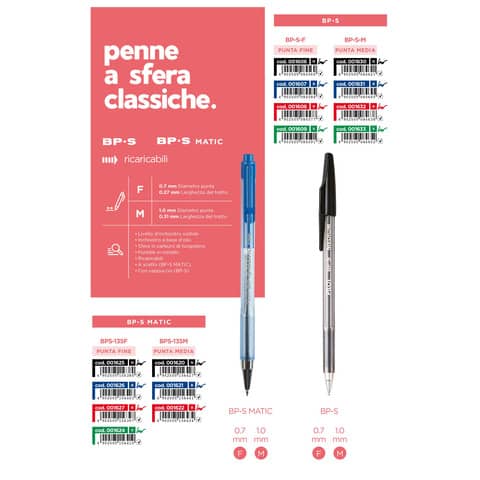 Penna a sfera a scatto Pilot BPS Matic punta fine 0,7 mm blu 001626